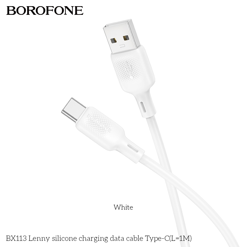 BOROFONE BX113 Lenny USB-A to USB-C silicone cable 1m NZ